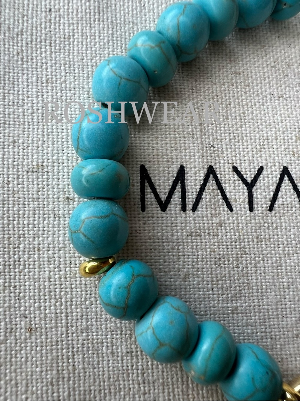 Carabiner Turquoise & Pearl Charm Bracelet with Gold Accents NWOT - Picture 7 of 9